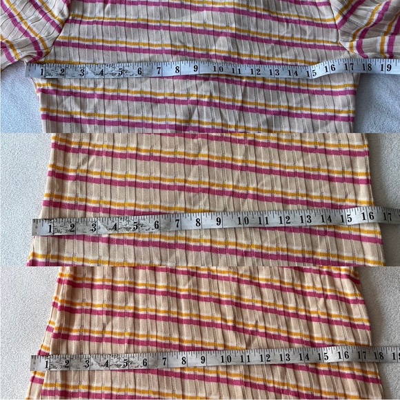 NWT Zara Striped Ribbed Knit Polo Collar Midi Dress L - Picture 3 of 11